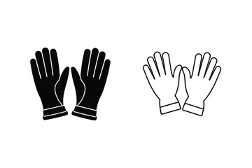 Protective Gloves Icons Filled, Outline, Safety, Hander, Gear