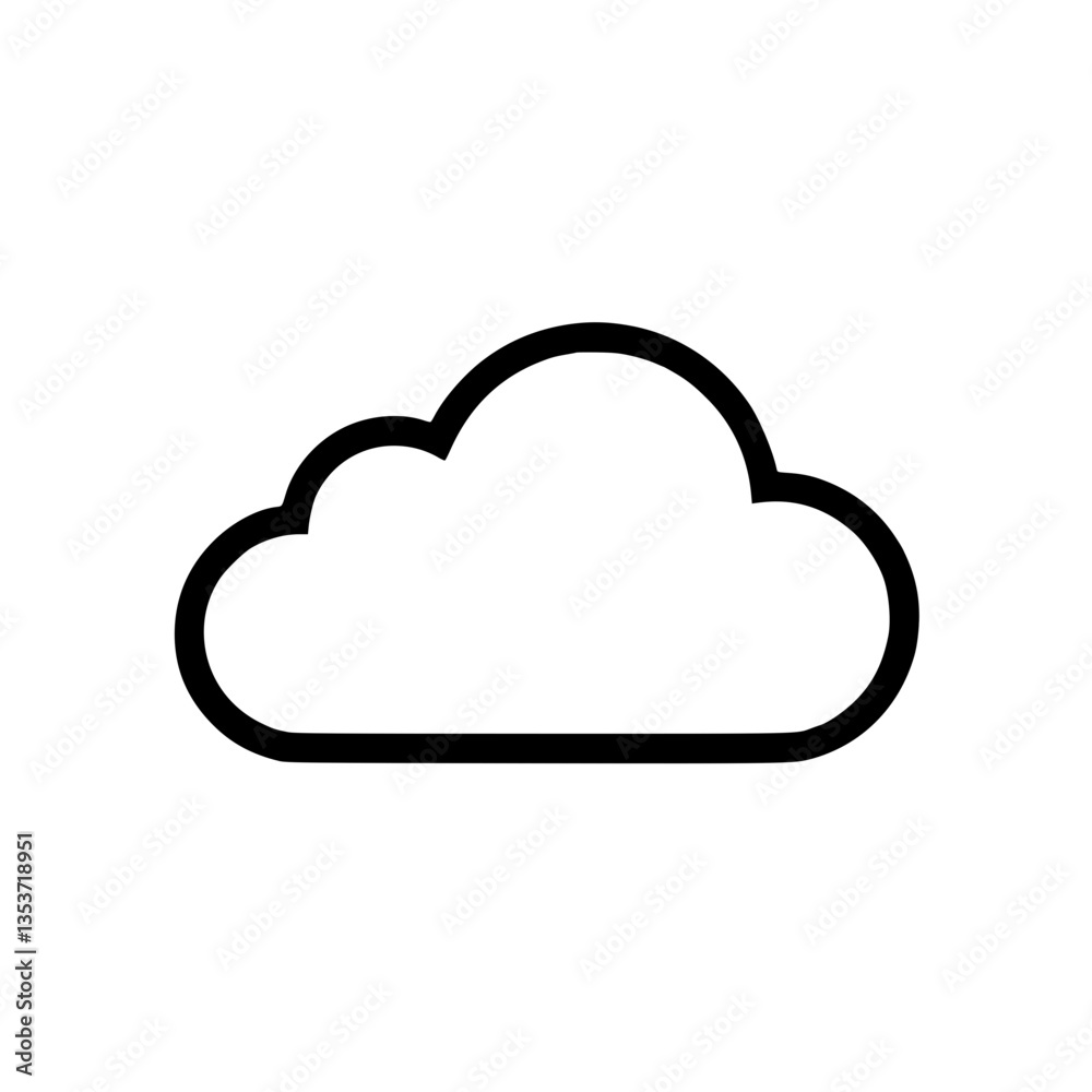 Canvas Prints a simple cloud outline graphic on a plain representing weather storage or design element clean and m