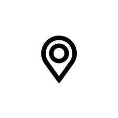Location Pin Icon: Simple bold and map pointer graphic for navigation directions or highlighting a specific place Universal symbol