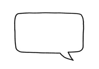 シンプルな四角形の吹き出し　手描きイラスト素材