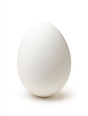 Single White Egg Isolated on White Background for Food Photography