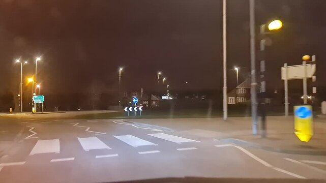 British Road and Traffic at Luton City of England UK. Dash Cam Footage Was Captured from Front Screen of Car during Travel on February 26th, 2025