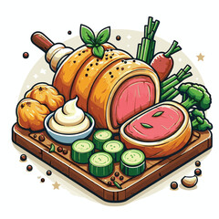 meat, food, traditional, slice, dinner, pastry, meal, beef, cooking, red, lunch, holiday, wellington, sauce, roasted, recipe, puff, cut, fillet, stuffed, steak, pie, christmas, tradition, ingredient, 