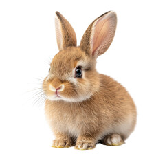 Obraz premium Cute brown bunny sitting with perked ears