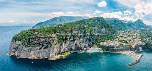 Obraz premium Aerial view of Sorrento city, Amalfi Coast, Italy