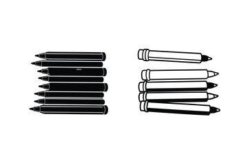 Black and White Crayons and Markers Art Supplies, Drawing Tools