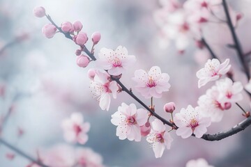 Obraz premium Pink Cherry Blossom Blooming in Spring