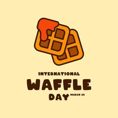 International Waffle Day. March 25. Flat design vector.