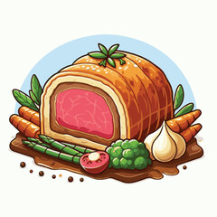 meat, food, traditional, slice, dinner, pastry, meal, beef, cooking, red, lunch, holiday, wellington, sauce, roasted, recipe, puff, cut, fillet, stuffed, steak, pie, christmas, tradition, ingredient, 