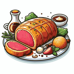 meat, food, traditional, slice, dinner, pastry, meal, beef, cooking, red, lunch, holiday, wellington, sauce, roasted, recipe, puff, cut, fillet, stuffed, steak, pie, christmas, tradition, ingredient, 