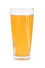 Sweet soda water in glass isolated on white