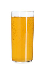 Sweet soda water in glass isolated on white