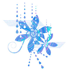 抽象：雨に流す。