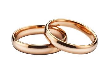 Elegant rose gold wedding rings intertwined