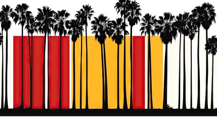 Obraz premium Palm Trees & Colorful Stripes