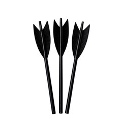 Black arrows with feathered fletchings on a dark background