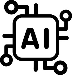 Artificial intelligence icon  LOGO  AI technology  
