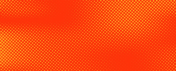 Dots halftone orange color pattern gradient texture with technology digital background. Dots pop art comics with summer background.
