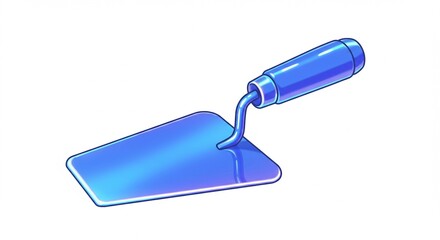 Shiny Blue Trowel Tool Construction Building Repair