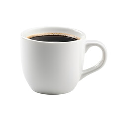 Simple white coffee cup filled with black coffee