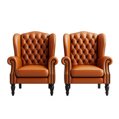 Fototapeta premium Elegant leather armchairs in classic design