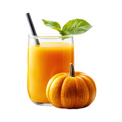 Fototapeta premium Refreshing pumpkin juice with a sprig of mint