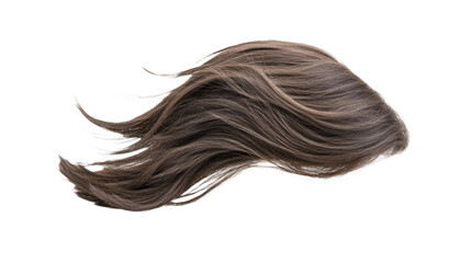 Naklejka premium A detailed image of flowing brown hair, beautifully styled, isolated with a transparent background.