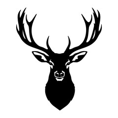 Elegant Stag Head Silhouette - Vector Graphic