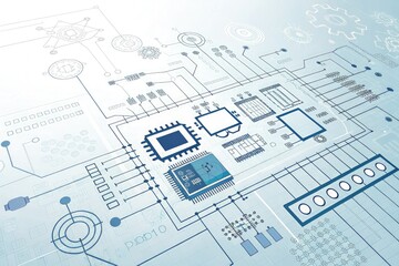 High-tech Circuit Board Design With Intricate Details Generative AI