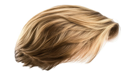 Fototapeta premium A stunning, isolated image of flowing blonde hair with a natural, soft sheen, set against a transparent background.