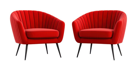 Stylish red accent chairs with modern design