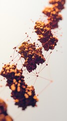 Abstract shapes connected by lines in a chain.  Possible use Background image