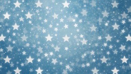 Dreamy Blue Starry Night Abstract Background with Soft White Stars
