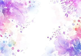 Fototapeta premium Soft Pastel Background with Abstract Floral Elements and Colorful Watercolor Blots, Ideal for Invitations, Card Designs, and Backgrounds