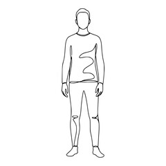 Standing Pose Line Art: Illustrate Upright Postures with Clean Line Drawings
