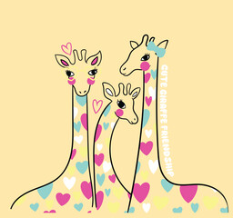 cute giraffe family