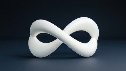 A white infinity symbol on a black background.