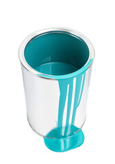 Can of turquoise paint isolated on white