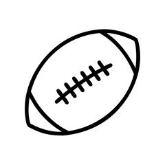 Simple outline of a rugby ball in black and white  