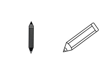 Simple Pencil Illustrations Black, White, Vertical, Diagonal, Drawing