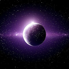 Fototapeta premium Purple Nebula Planet Sunrise.