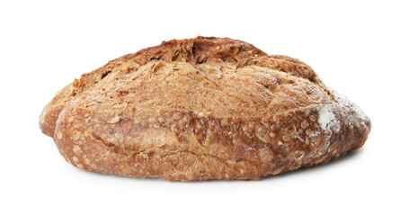 Whole loaf of freshly baked bread isolated on white