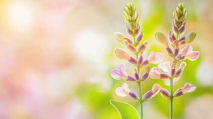 Fototapeta premium Delicate Pink Flowers in Sunlight