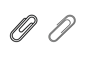 Simple Line Art Paperclip Icons Attachment, Office, Stationery