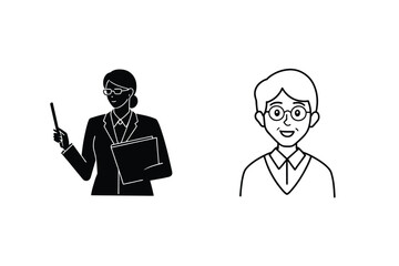 Teacher Icons Female Educator, Instruction, Lesson Plan, Education, Teaching, School, Professor, Lea