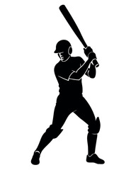 Obraz premium Cricket Batsman Swinging for a Shot , black colour vactor