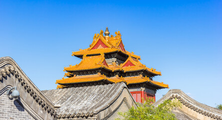 Rooftops of the historic buildings in the Forbidden City in Beijing, China