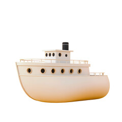 Obraz premium 3D Ship Transport Vehicle Illustration with Transparant Background