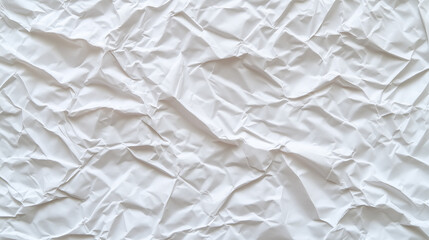 Obraz premium White wrinkled and glued paper texture background, with visible folds and creases adding a tactile quality