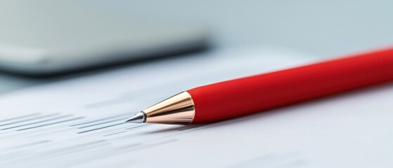 Red pen on document